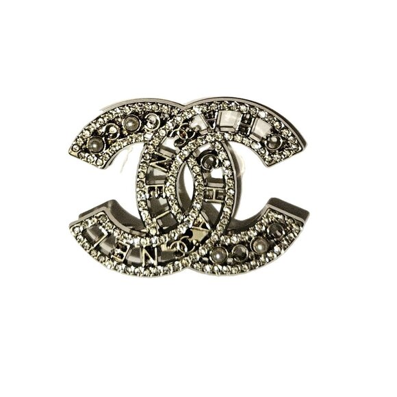 CHANEL Coco CC Silver Pearl Brooch OS - Picture 1 of 3